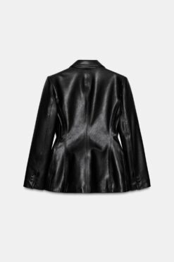 Alternative view of ÁO KHOÁC BLAZER VẠT CHÉO GIẢ DA