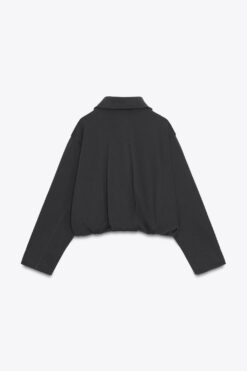 Alternative view of ÁO KHOÁC BOMBER VẢI NỈ XẾP LY