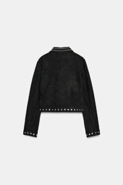 Alternative view of ÁO KHOÁC GIẢ DA LỘN ĐÍNH ĐINH TÁN