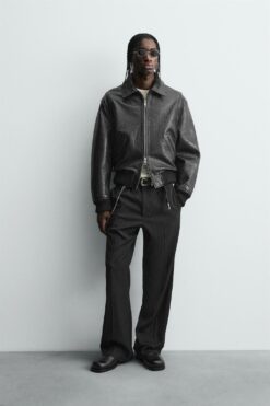 Alternative view of ÁO KHOÁC DA TRANG TRÍ HỌA TIẾT NỔI