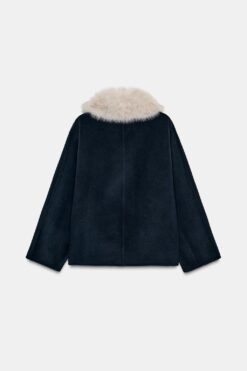 Alternative view of ÁO KHOÁC CỔ LÔNG GIẢ CÓ LEN ZW COLLECTION