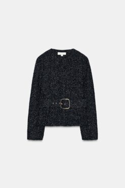 ÁO KHOÁC BLAZER VẢI DỆT KÈM THẮT LƯNG