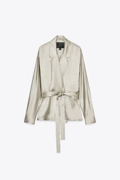 ÁO KHOÁC BLAZER VẢI RŨ BÓNG KÈM THẮT LƯNG ZW COLLECTION LIMITED EDITION