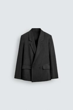 ÁO KHOÁC BLAZER VẠT ĐẮP CHÉO HỌA TIẾT KẺ SỌC