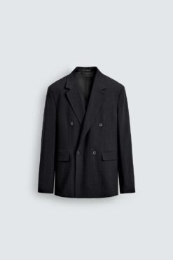 ÁO KHOÁC BLAZER VẠT ĐẮP CHÉO THEO BỘ HỌA TIẾT KẺ SỌC NHỎ