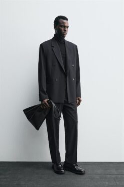 Alternative view of ÁO KHOÁC BLAZER VẠT ĐẮP CHÉO THEO BỘ HỌA TIẾT KẺ SỌC NHỎ